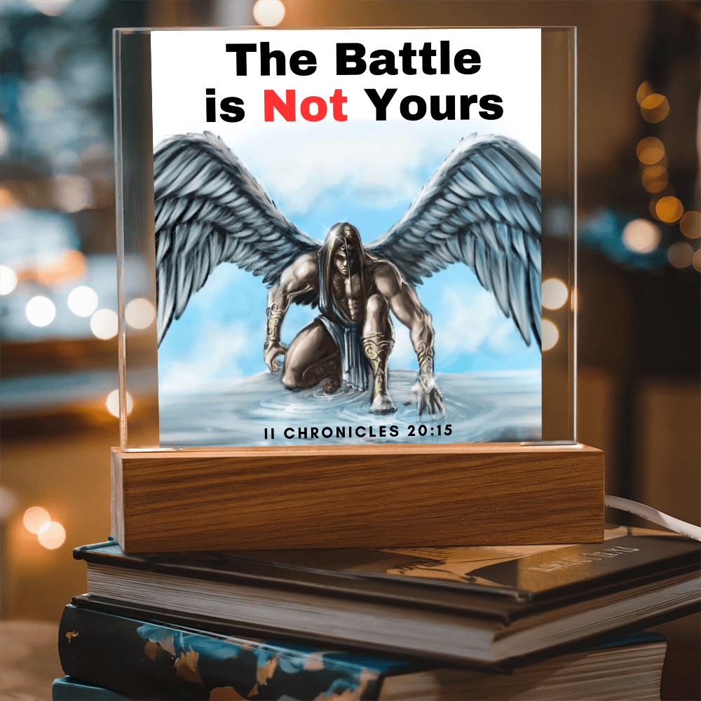 Square Acrylic Plaque - scripture battle