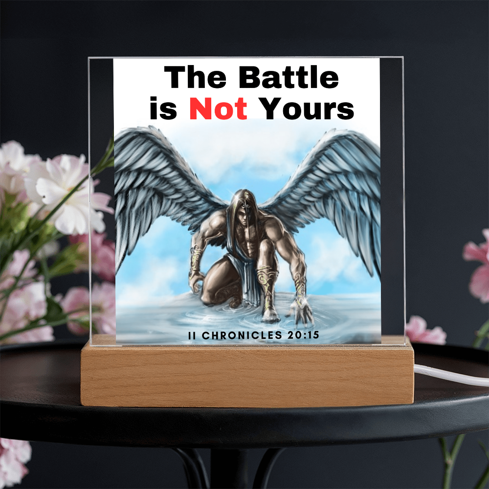 Square Acrylic Plaque - scripture battle