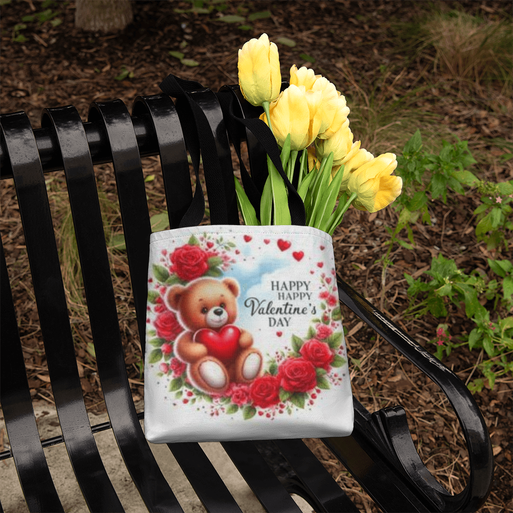 Teddy Bear Reave Valentine Tote Bag