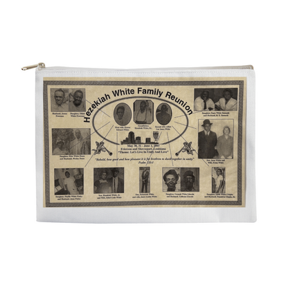 Large Fabric Zippered Pouch - fam reunion