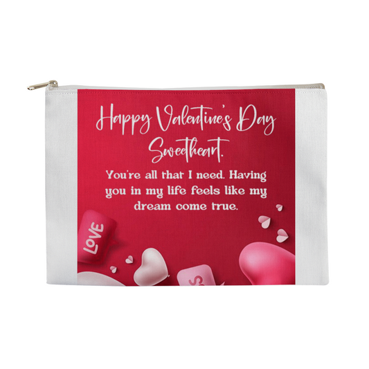 Medium size cosmetic valentine zipper bag