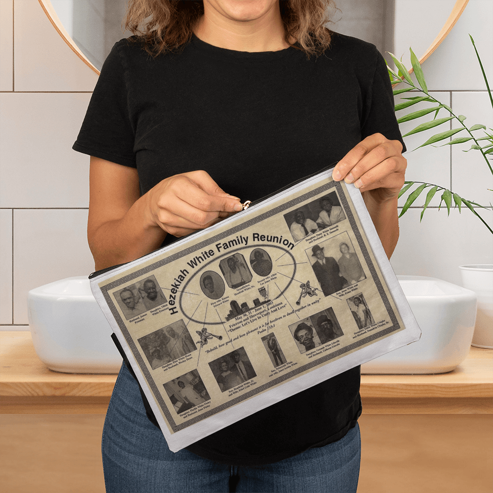 Large Fabric Zippered Pouch - fam reunion