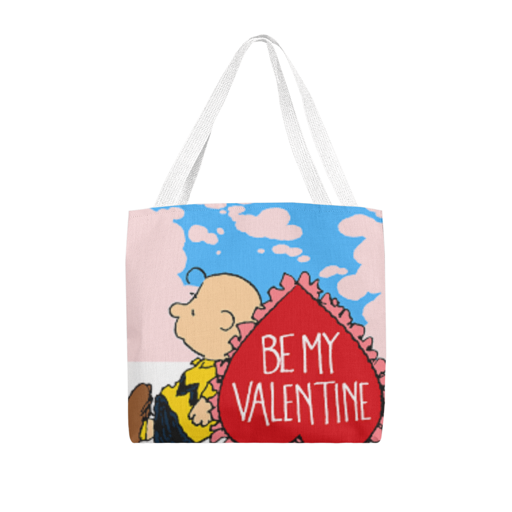 Be my Valentine Charlie Brown Tote Bag