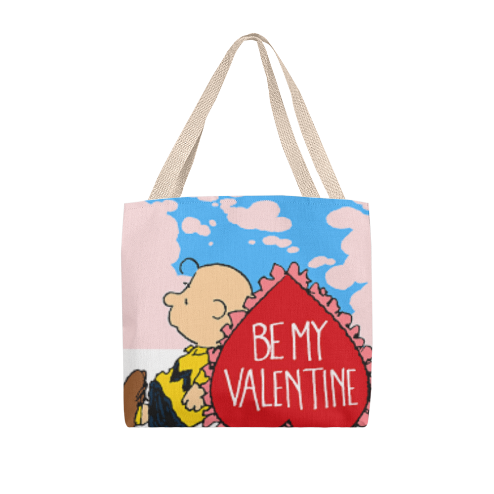 Be my Valentine Charlie Brown Tote Bag