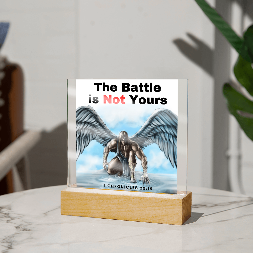 Square Acrylic Plaque - scripture battle