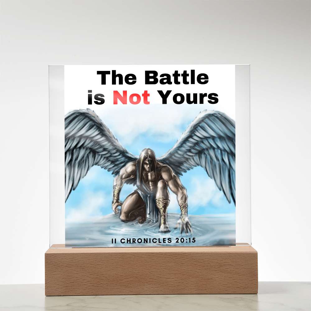 Square Acrylic Plaque - scripture battle