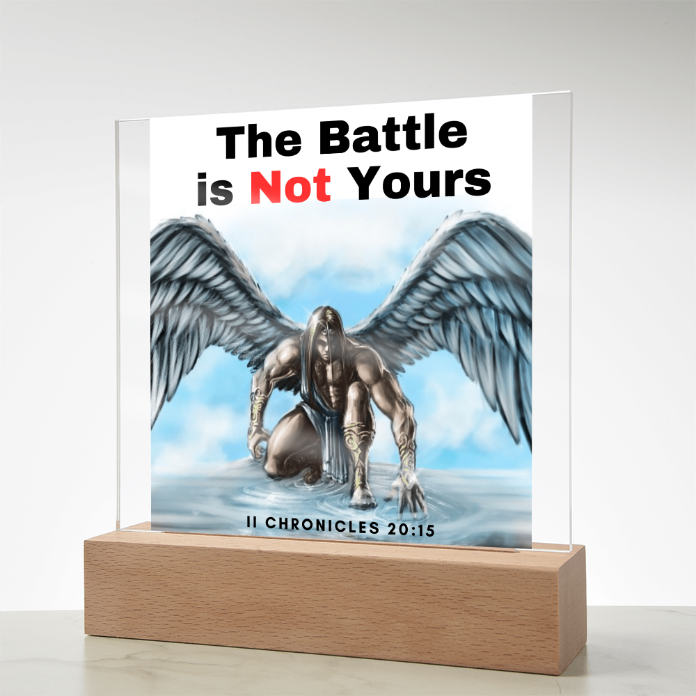 Square Acrylic Plaque - scripture battle