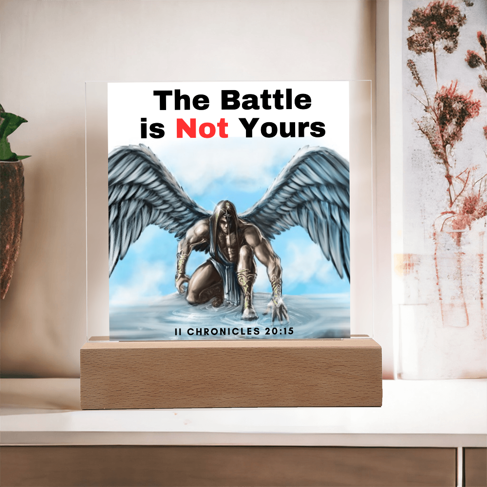 Square Acrylic Plaque - scripture battle