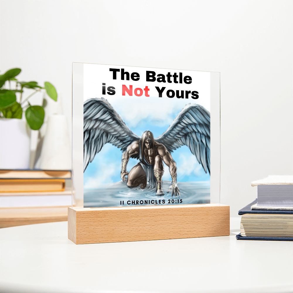 Square Acrylic Plaque - scripture battle