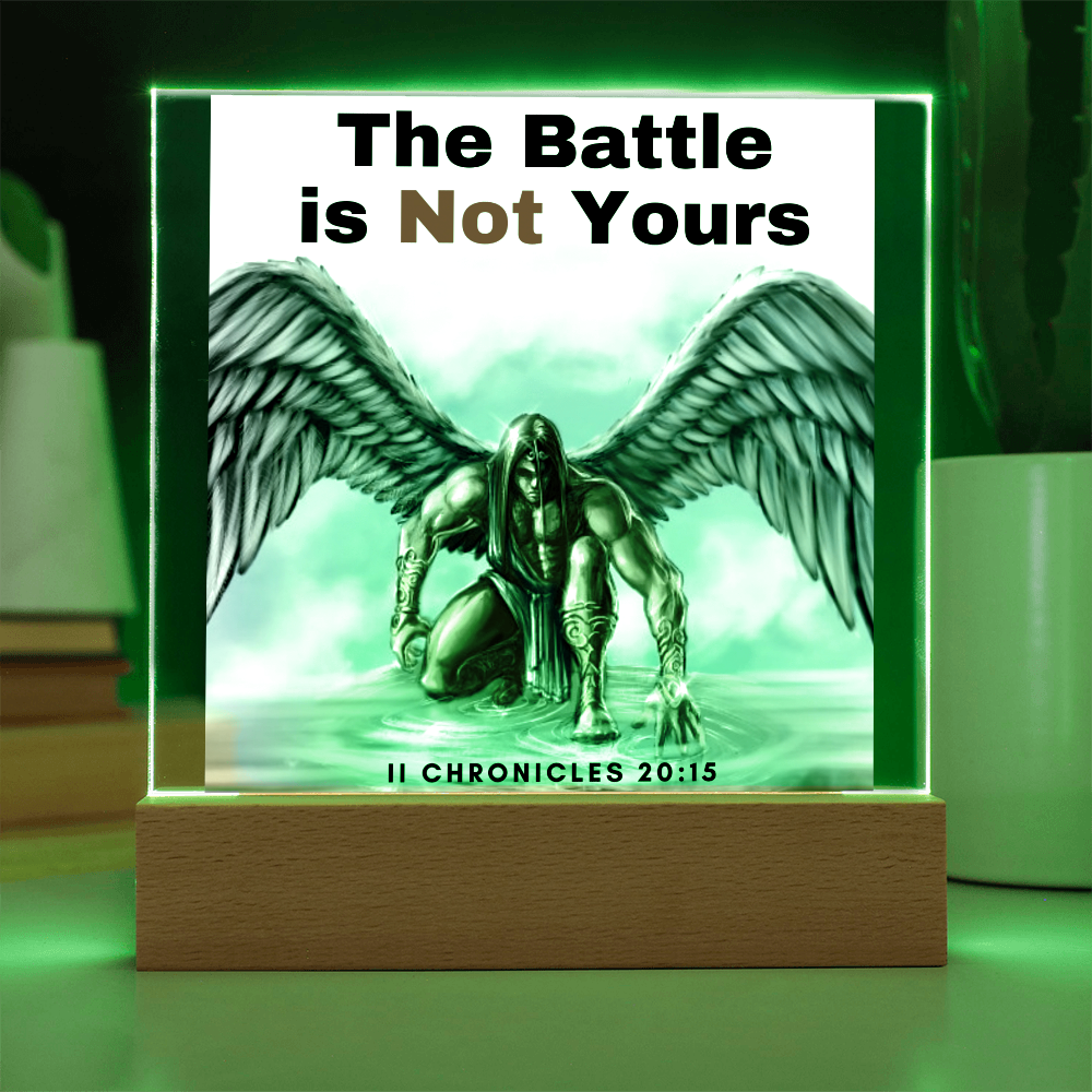 Square Acrylic Plaque - scripture battle