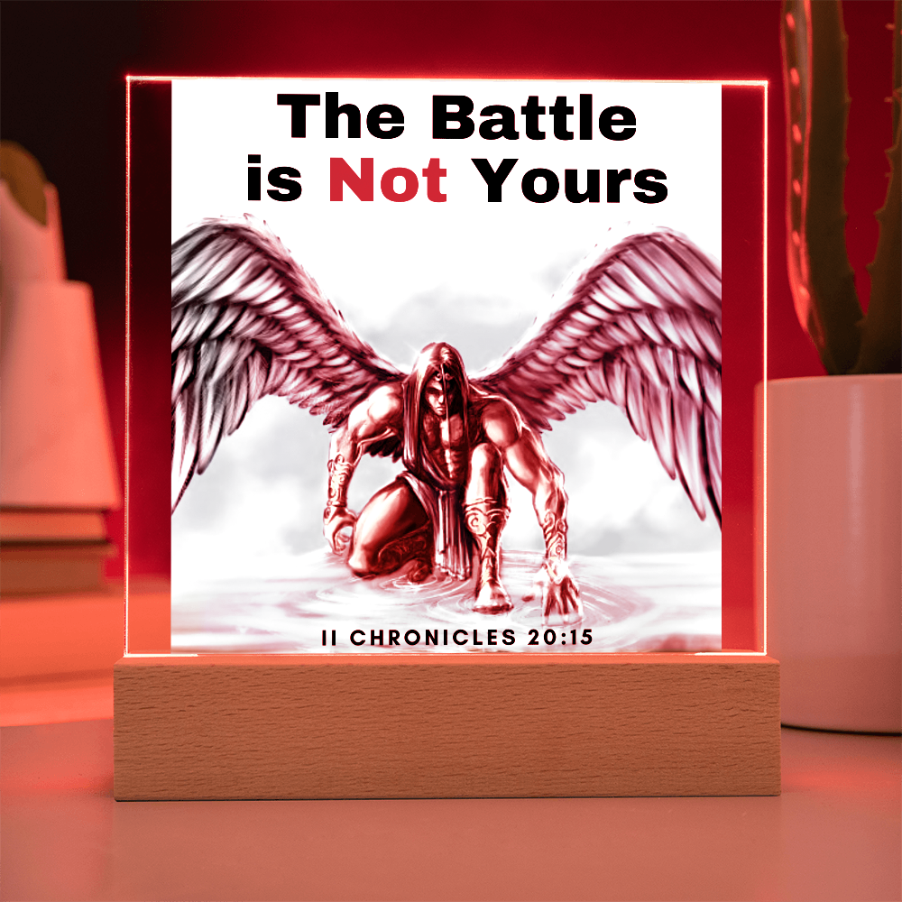 Square Acrylic Plaque - scripture battle