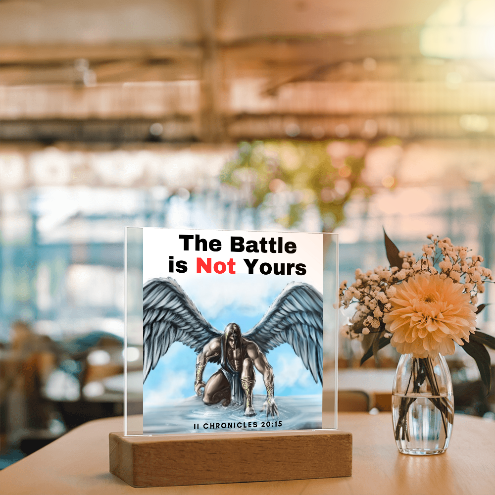 Square Acrylic Plaque - scripture battle