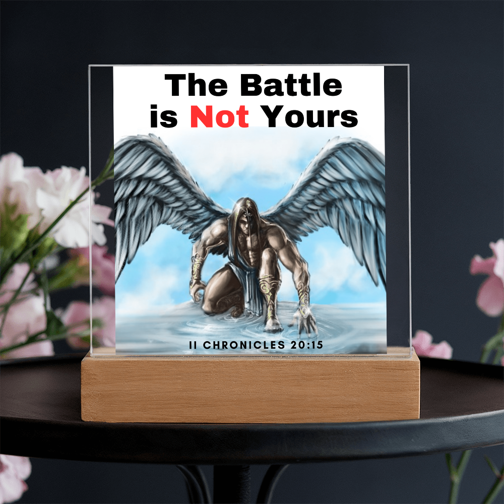Square Acrylic Plaque - scripture battle